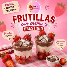 Frutillas con Crema, Relleno y Topping de Prestigio