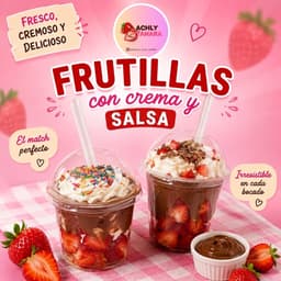 Frutillas con Crema y Salsa
