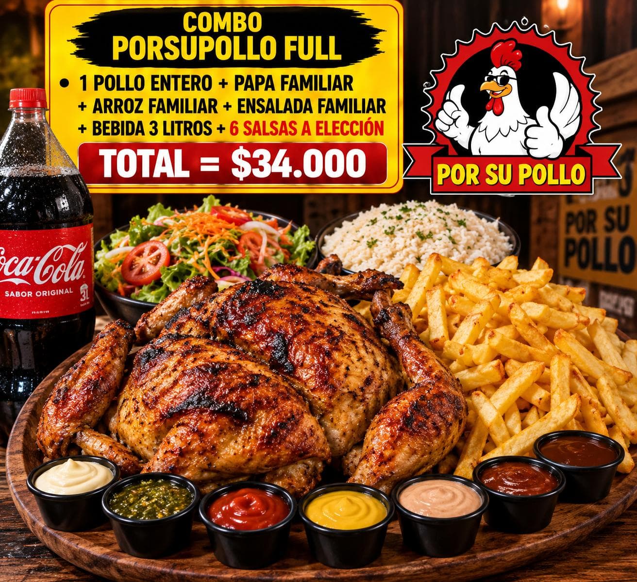 COMBO POR SU POLLO FULL