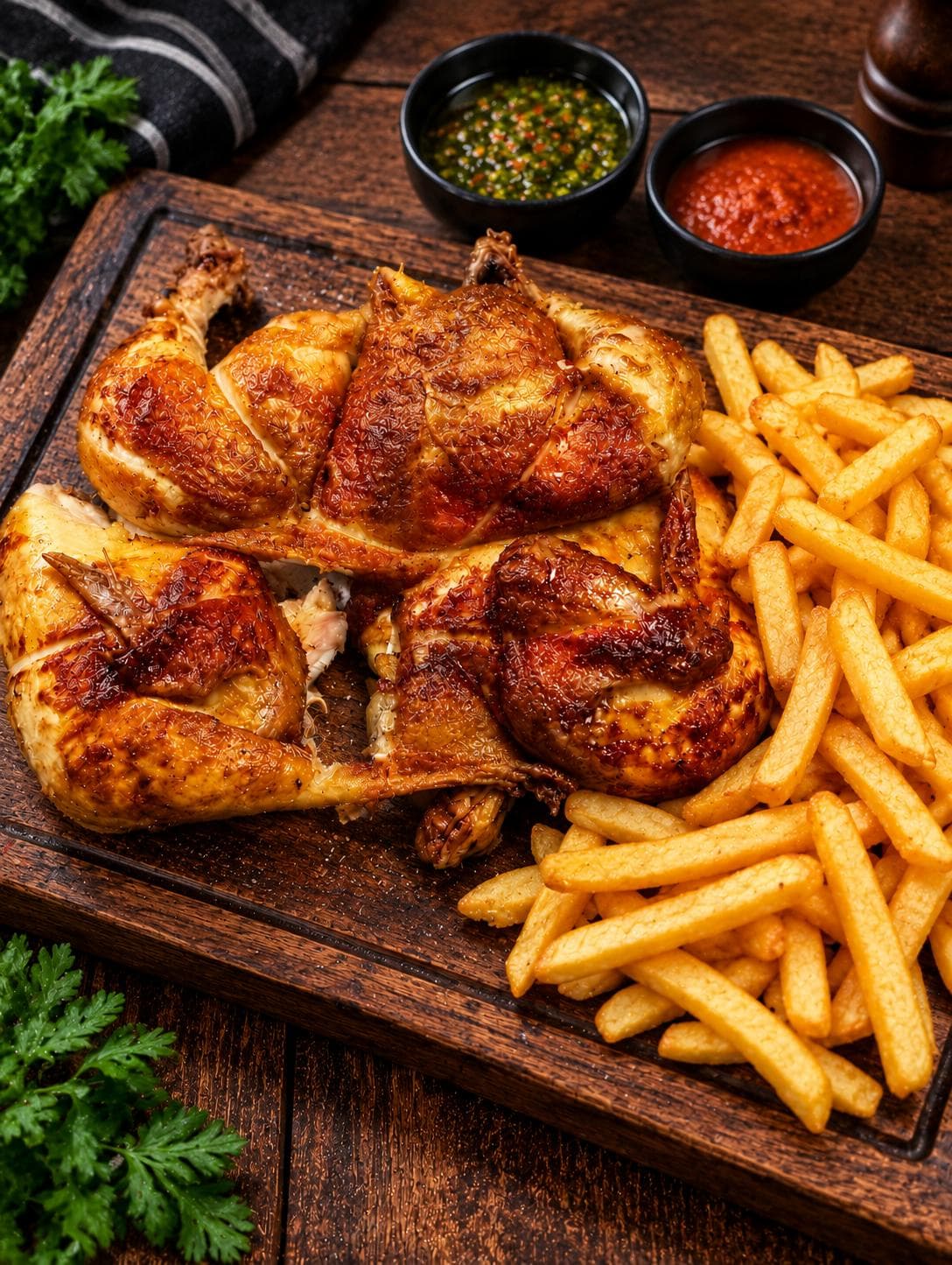POLLO ENTERO + PAPAS FRITAS FAMILIAR