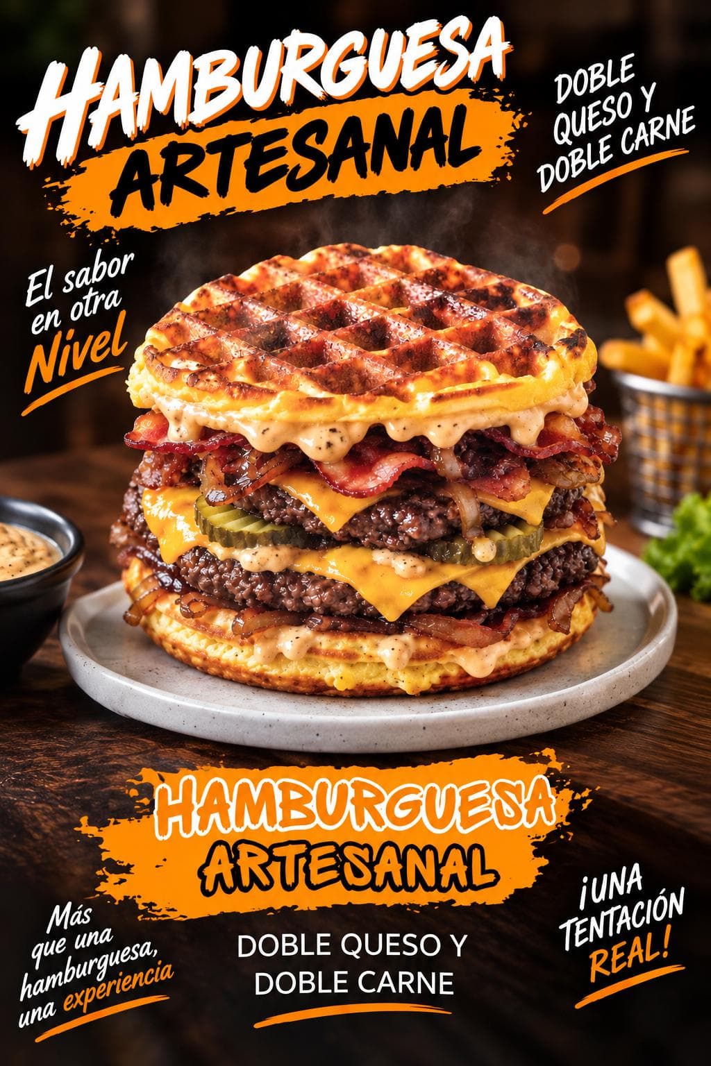 Waffle burger