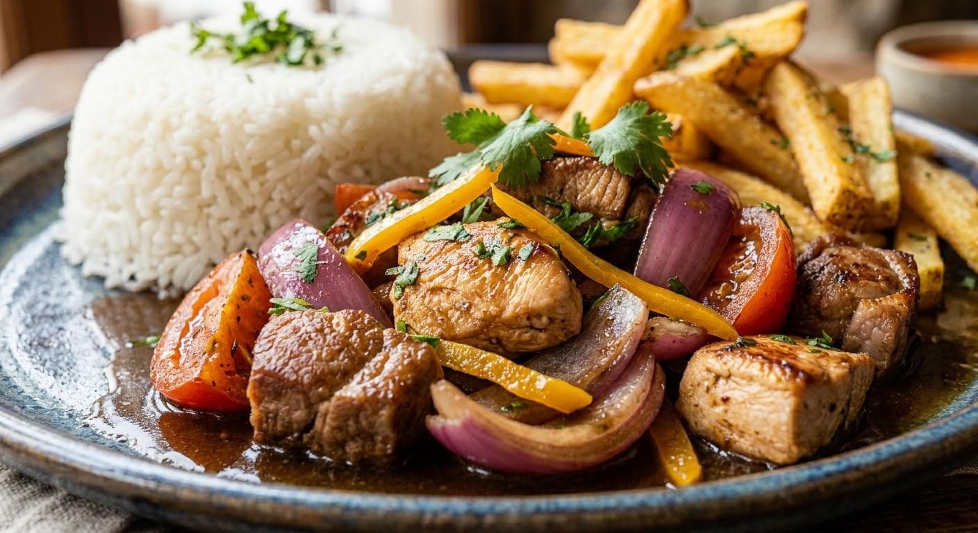 Salteado mixto pollo y cerdo