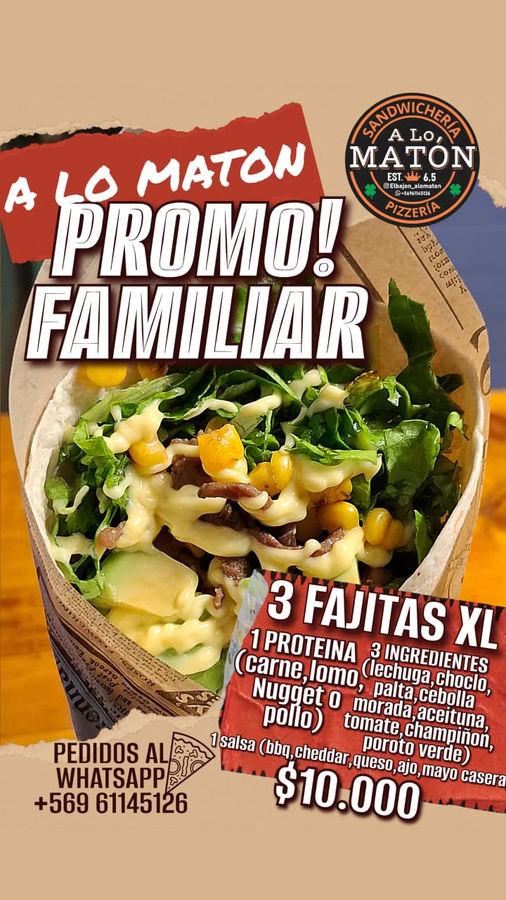 Promo Familiar 3 Fajitas XL